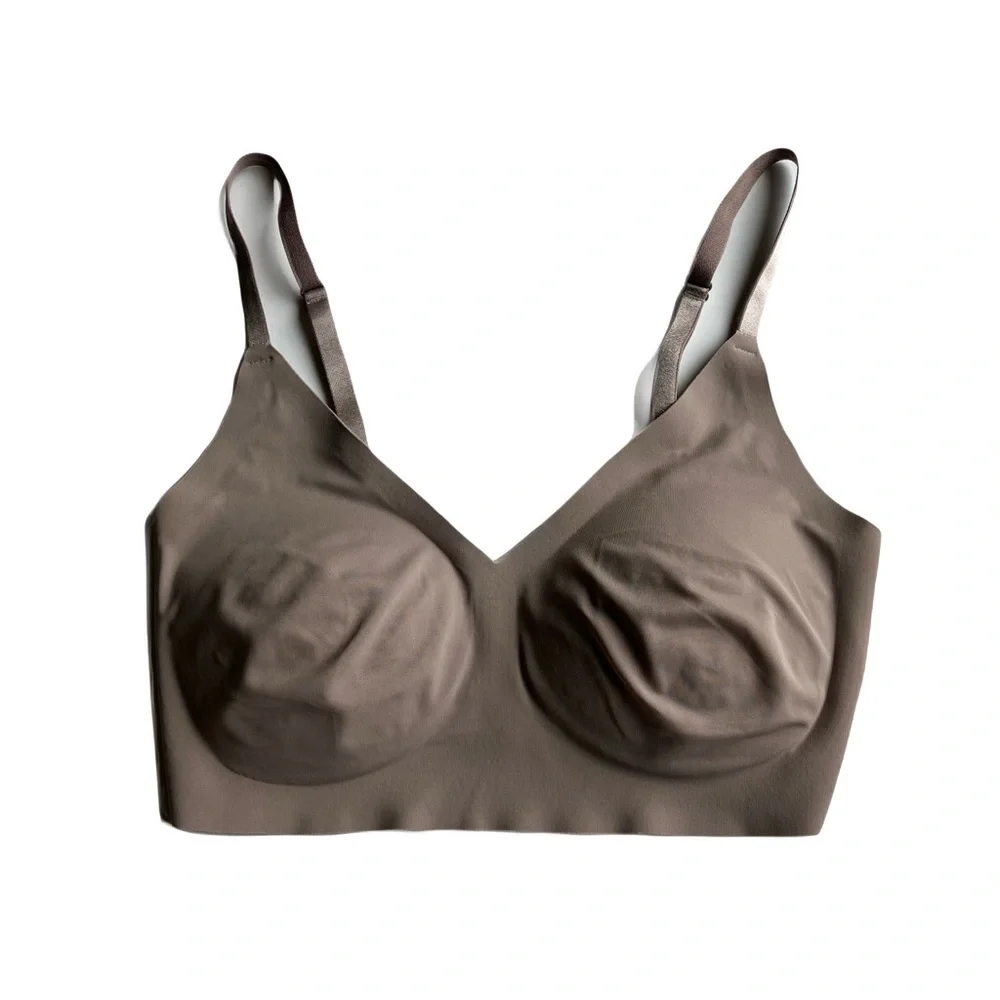 True & Co True Body Lift Triangle Adjustable Strap Bra Size S Mink Neutral Comfy